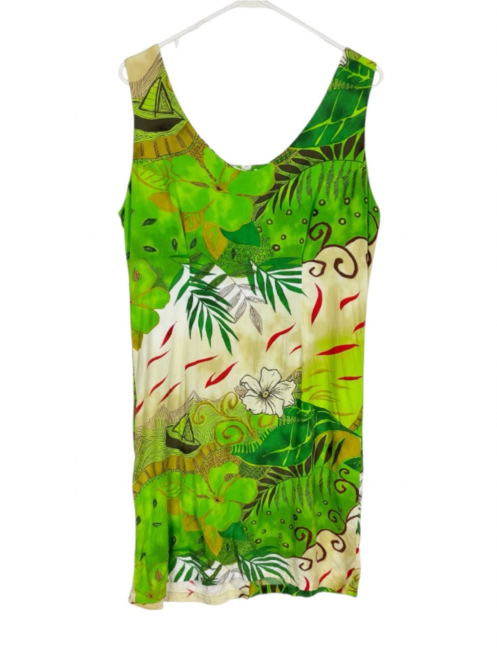Jams World Dress Size Large Escape Watercolor Floral Print Sleeveless Vintage